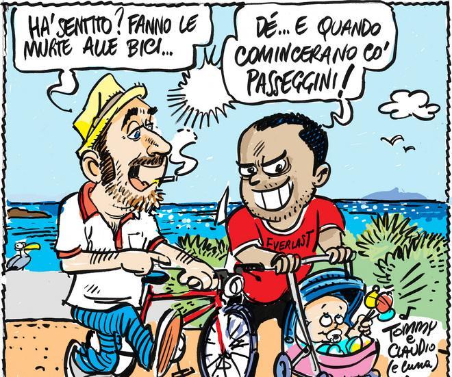Multati i ciclisti in via De Larderel 