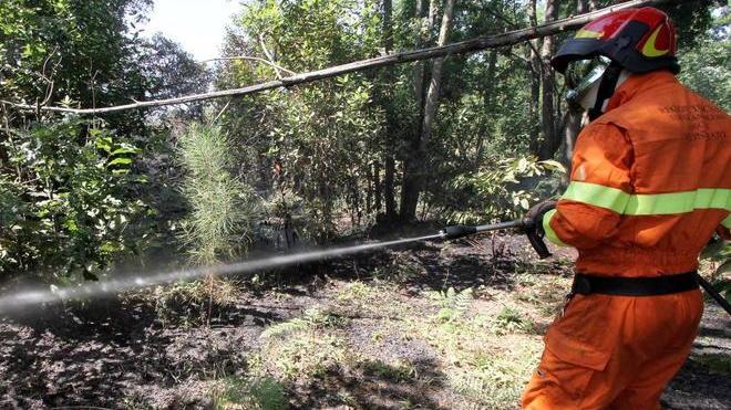 Incendio minaccia le case vicino al lago di Sibolla