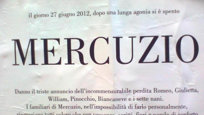 Spuntano i necrologi di Mercuzio