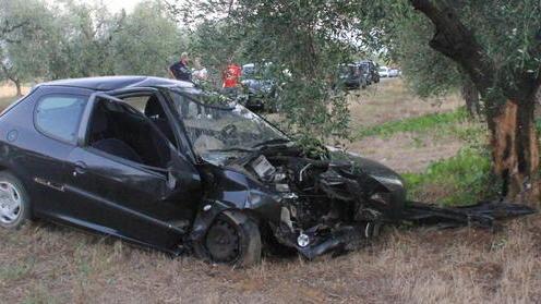 Si schianta con l’auto contro un ulivo