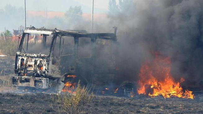 Un mezzo in meno per i vigili del fuoco