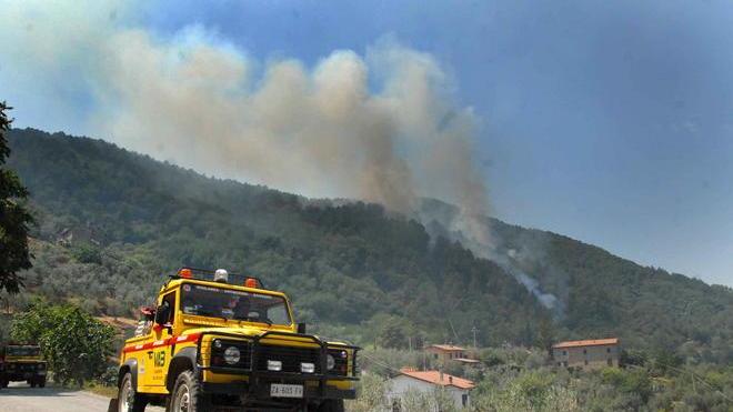 Incendio sul Montalbano, al Pinone