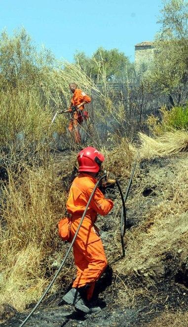 Brucia Caniparola, le fiamme sfiorano le case 