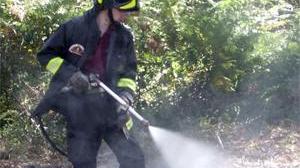 Fiamme in un capanno: conigli carbonizzati e un trattore danneggiato