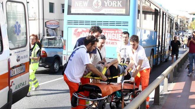 Scontro ape-pullman: in otto all’ospedale