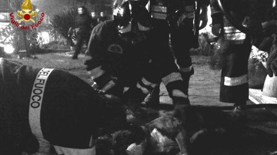 Incendio, cane salvato dai vigili del fuoco