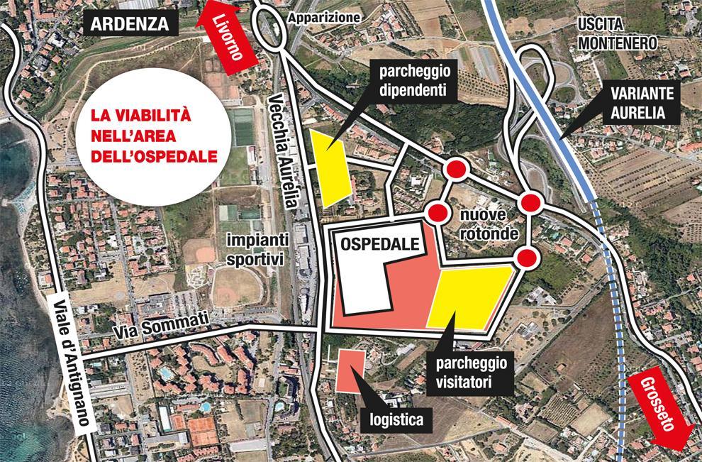 Nuovo ospedale, la mappa della viabilità 