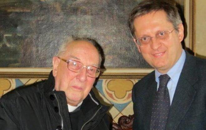 Il saluto a monsignor Corallini storico parroco di Santa Caterina