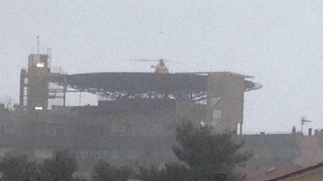 Pegaso bloccato per sei ore sul tetto dell’ospedale