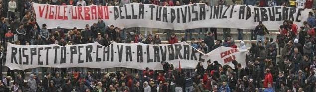 Barista arrestato striscioni allo stadio e web scatenato 