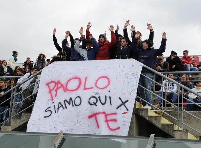 Tutto lo stadio pieno per Paolo Ameruso 