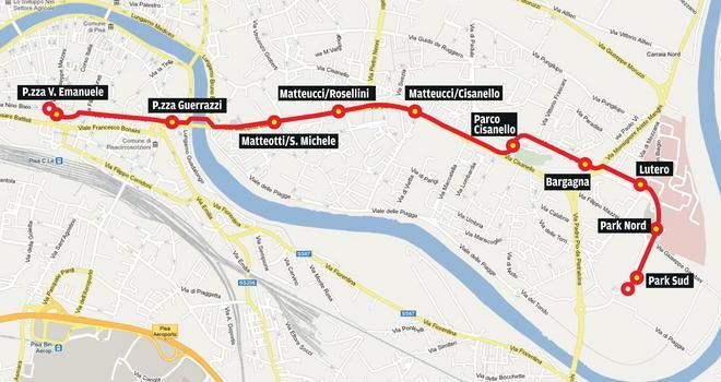 In filobus dalla stazione fino a Cisanello 
