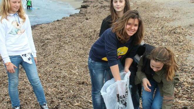 La spiaggia dei Tre Ponti pulita da grandi e piccoli surfisti