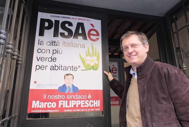 La firma di Staino sui manifesti della campagna di Filippeschi 