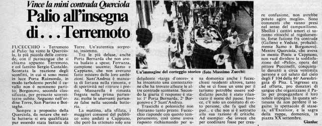 Querciola scatena il Terremoto e vince 