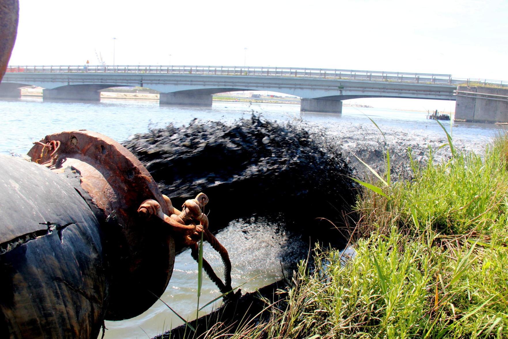 Un fiume di acqua nera e melma a Calambrone, esplode la polemica 