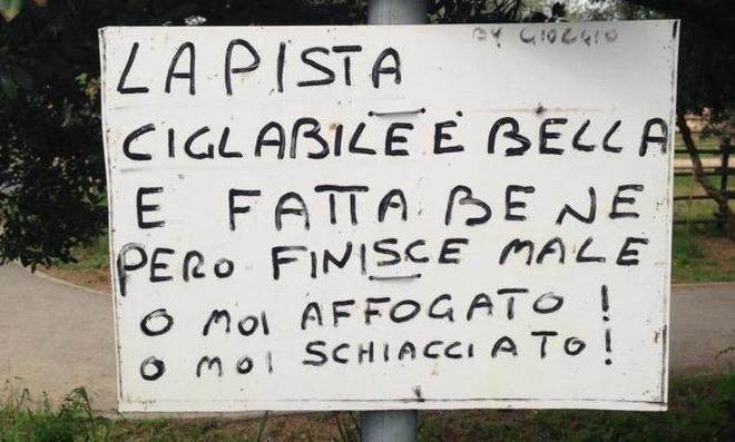 Pista ciclabile bella ma pericolosa