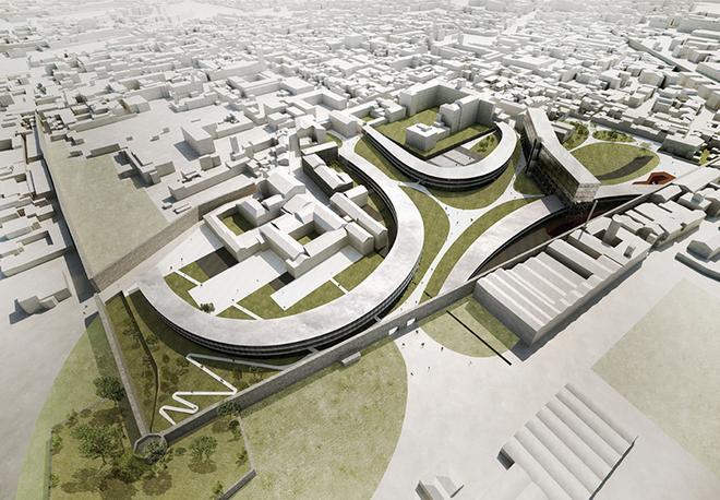 Nel vecchio ospedale di Prato: canali, un parco ed edifici “trasparenti” 