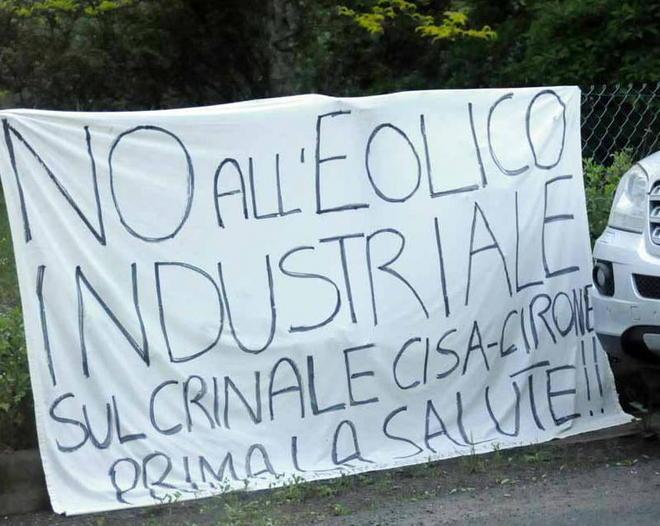 No al parco eolico del Cirone 