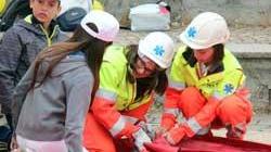 Bambini-soccorritori nell’esercitazione della protezione civile