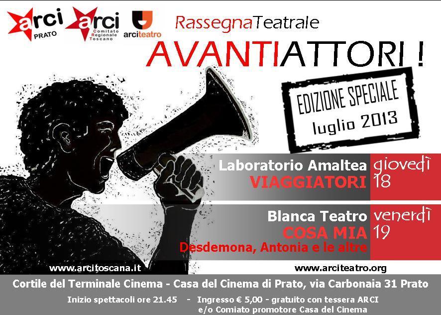 "Avanti Attori", a Prato la terza edizione della rassegna di teatro civile e sociale 