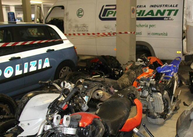 Moto smontate e mandate all’Est 