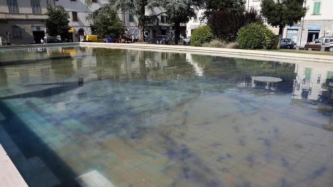 Gettano il detersivo nella fontana