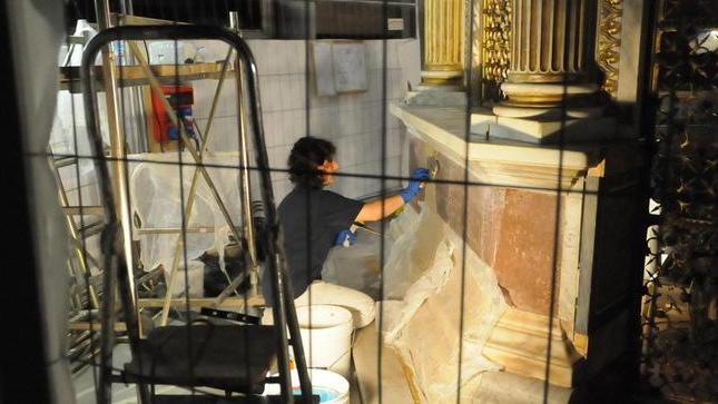 Cappella del Volto Santo i restauratori sono all’opera