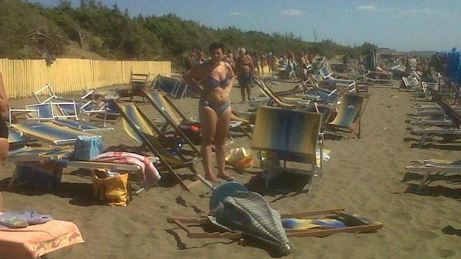 Una tromba d’aria semina il panico a Marina di Bibbona