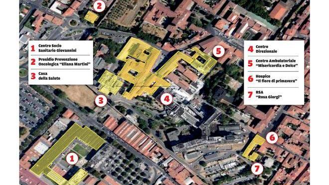 Una cittadella per la sanità: quattro grandi poli, tre edifici satellite