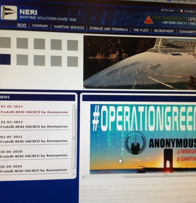 E gli hacker di Anonymous attaccano il sito del gruppo Neri