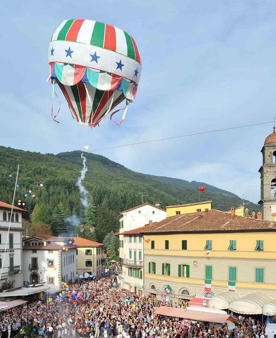 Dalla mongolfiera riprese dall’alto di San Marcello 