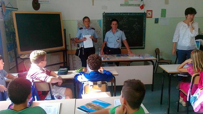 I bambini dipingono la segnaletica