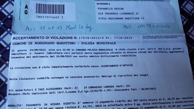 Sposi multati per i volantini nuziali