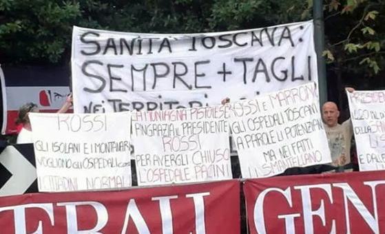 Striscioni delle “pettorine” a Fiesole