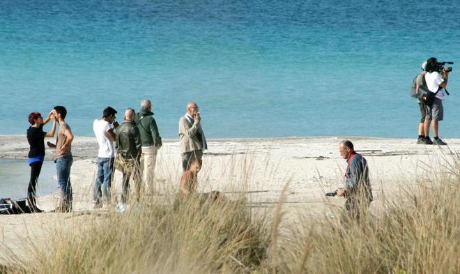 Le Spiagge bianche set per un docufilm