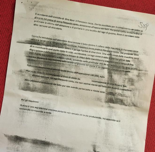 La lettera: Rocca promise 140mila euro 