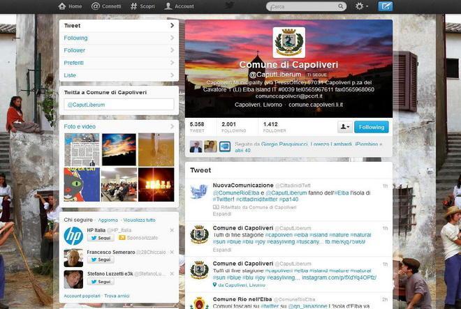 Capoliveri primo tra i Comuni italiani che usano Twitter 