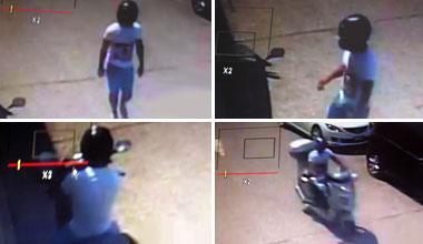 Il guappetto dello scooter a segno a mezzogiorno 