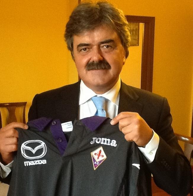 Il viola Marchetti esulta ko lo juventino Del Ghingaro