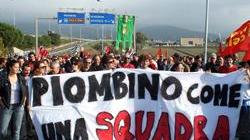 Venturina: la protesta in strada per difefendere l'altoforno della Lucchini