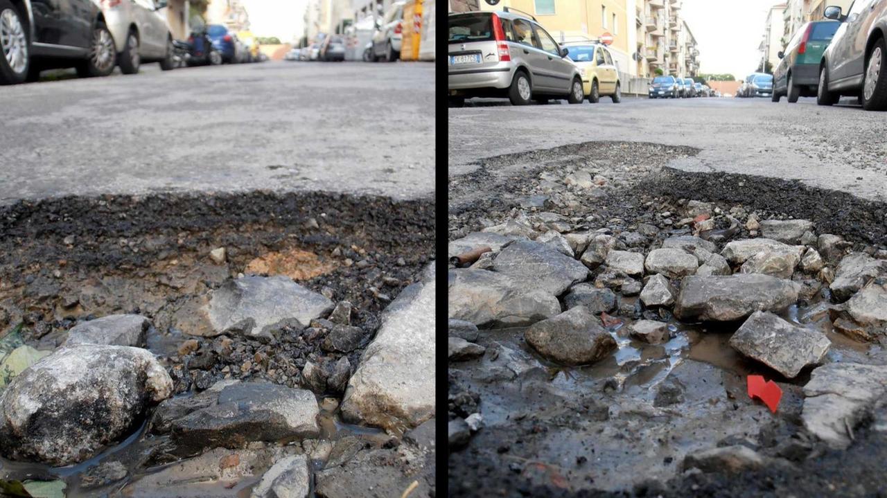 Due buche da record in via degli Ebrei
