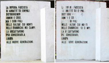 Rubate le lettere in bronzo del monumento ai caduti 