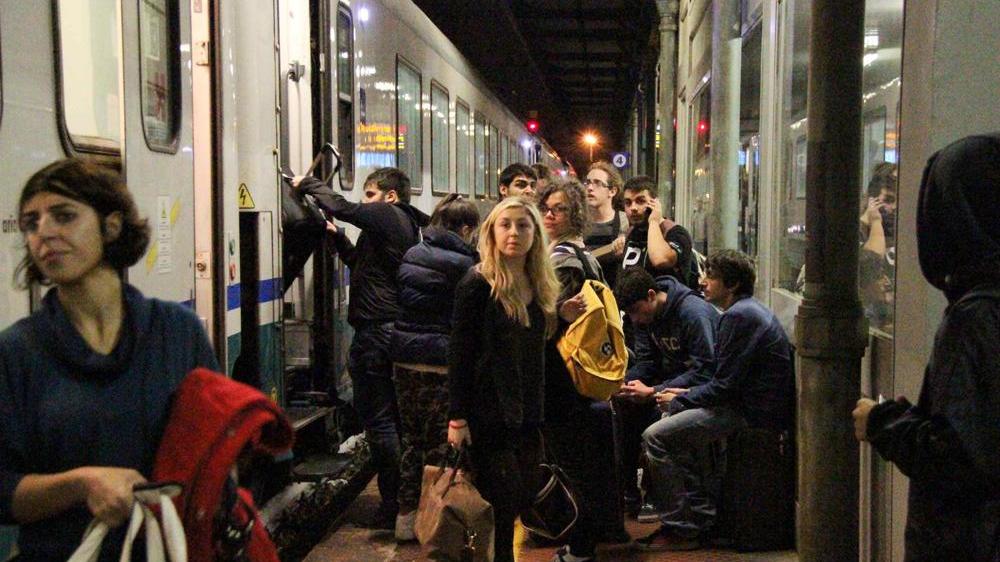 Ressa sul treno da Prato a Bologna