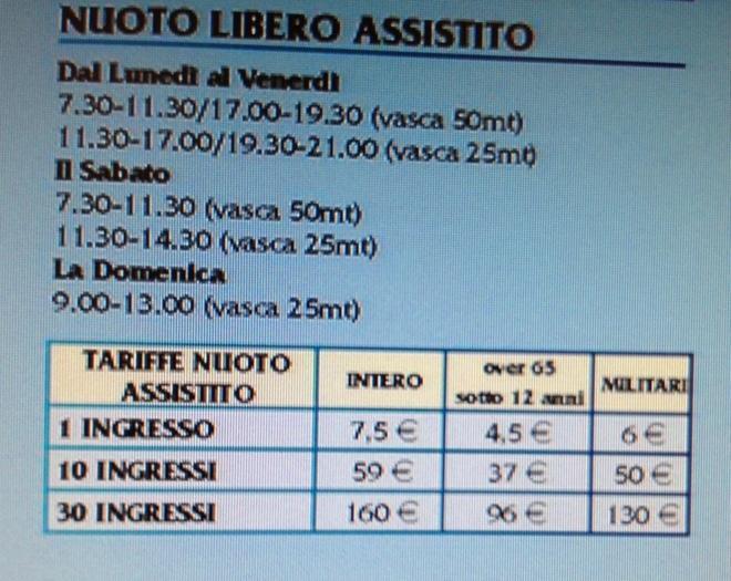 Piscine, niente più sconti tra i 60 e i 65 anni 