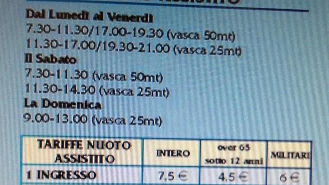 Piscine, niente più sconti tra i 60 e i 65 anni