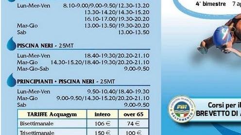 Piscine, niente più sconti tra i 60 e i 65 anni