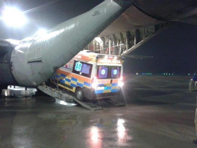 C-130J trasporta in volo un’ambulanza fino a Venezia 