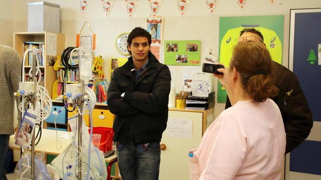 Gli azzurri in visita ai bambini ricoverati in pediatria