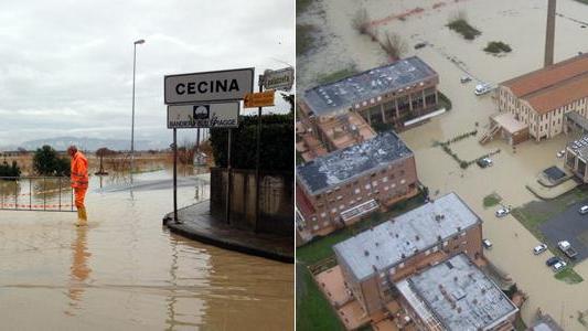 Il fiume Cecina esonda, paura e danni. Riaperta l'Aurelia, ma la Mazzanta resta sott'acqua. Sei sfollati